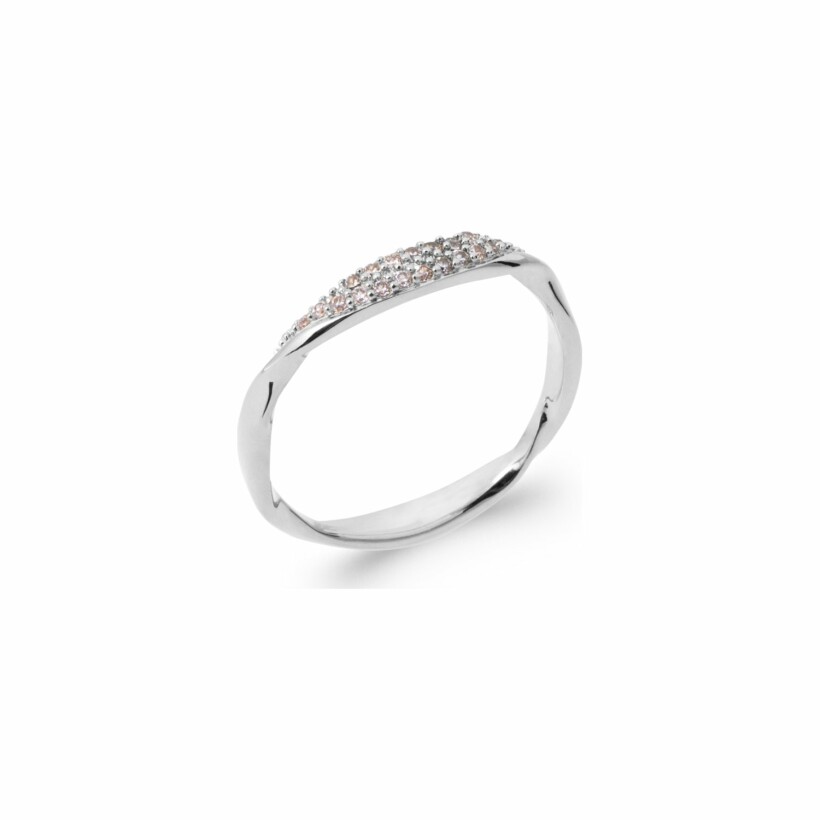 Bague en argent rhodié et oxydes de zirconium