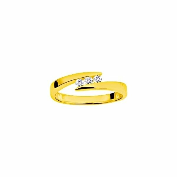 Bague en or jaune et diamants 0.12ct