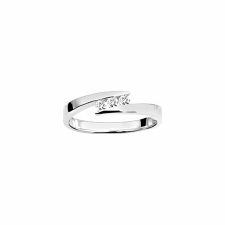 Bague en or blanc et diamants 0.12ct