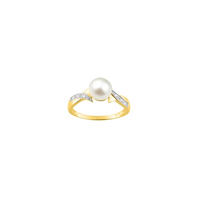 Bague en or jaune et diamant 0.03ct