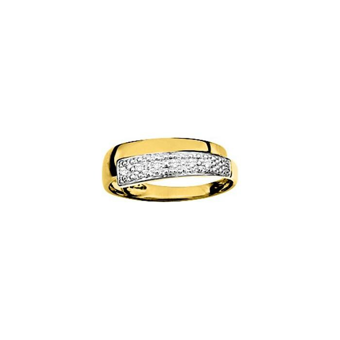 Bague en or jaune rhodié et diamant, 0.03ct