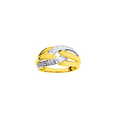 Bague en or jaune rhodié et diamant, 0.05ct