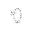 Solitaire Pandora Cœur Scintillant en argent et oxyde de zirconium, taille 56