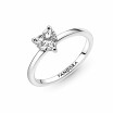 Solitaire Pandora Cœur Scintillant en argent et oxyde de zirconium, taille 56