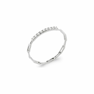 Bague en argent rhodié et oxydes de zirconium