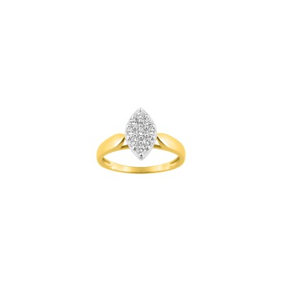 Bague en or jaune et oxyde de zirconium
