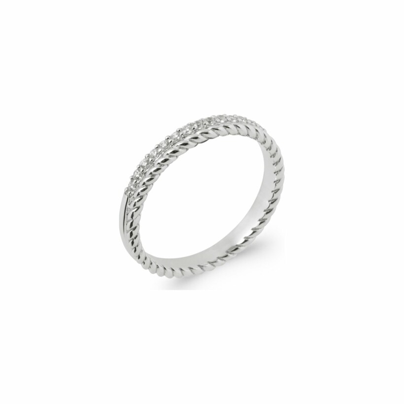 Bague en argent rhodié et oxydes de zirconium