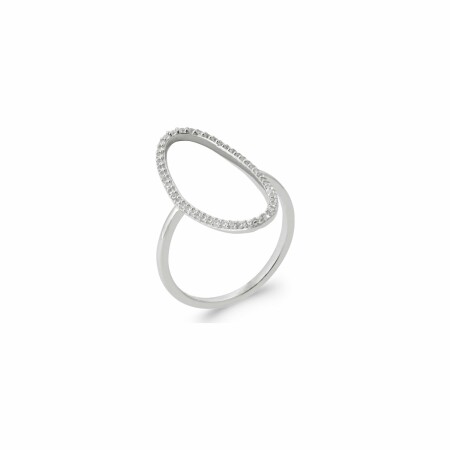 Bague en argent rhodié et oxydes de zirconium