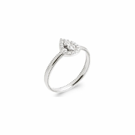 Bague en argent rhodié et oxydes de zirconium