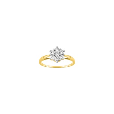 Bague en or jaune et oxyde de zirconium