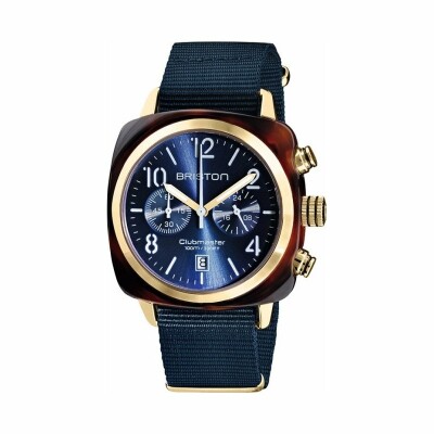 Montre Briston Clubmaster Classic Chrono Date Acier PVD et Acétate 