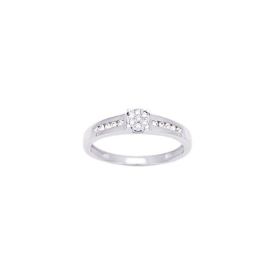 Bague en or blanc et diamant, 0.13ct