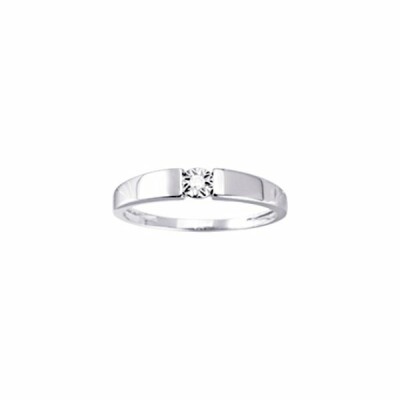 Solitaire en or blanc et diamant de 0.02ct