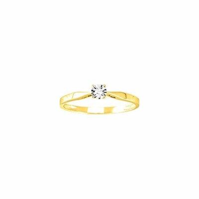 Solitaire en or jaune et diamant 0.02ct