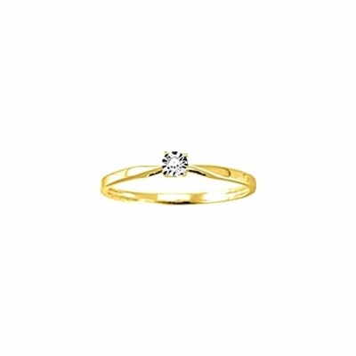 Bague en or jaune et diamant 0.013ct