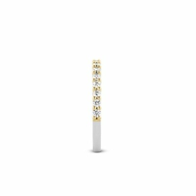 Anneau Ti Sento en argent doré et oxydes de zirconium, serti griffe
