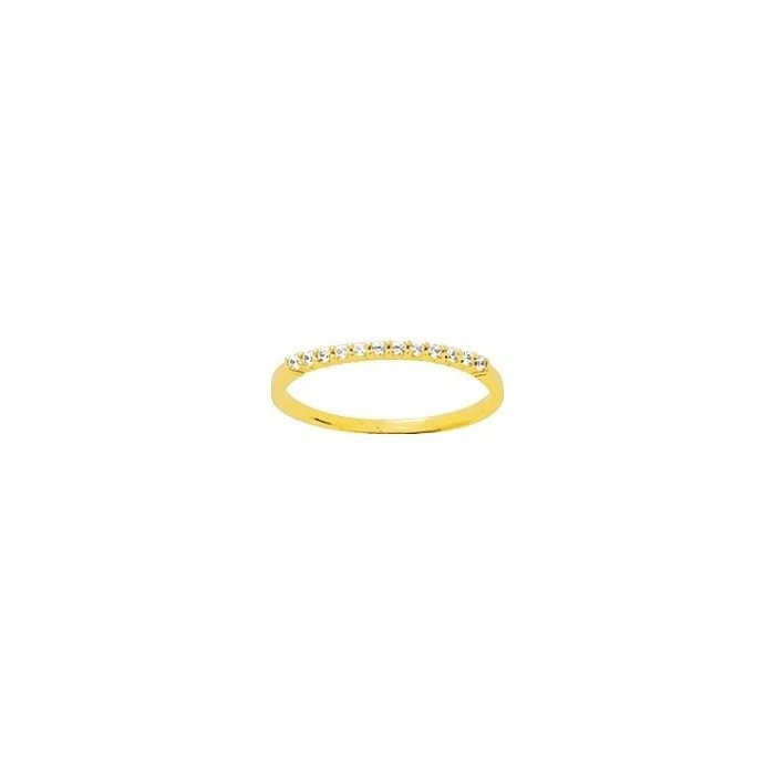 Bague en or jaune et oxydes de zirconium