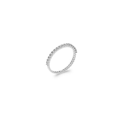 Bague en argent rhodié et oxyde de zirconium