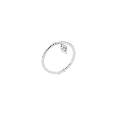 Bague en argent rhodié et oxyde de zirconium