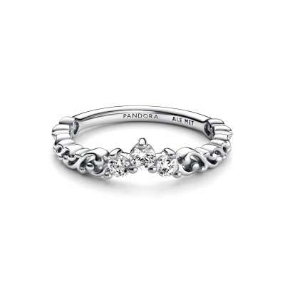 Bague Pandora Tiare Volute Royale en argent, taille 52