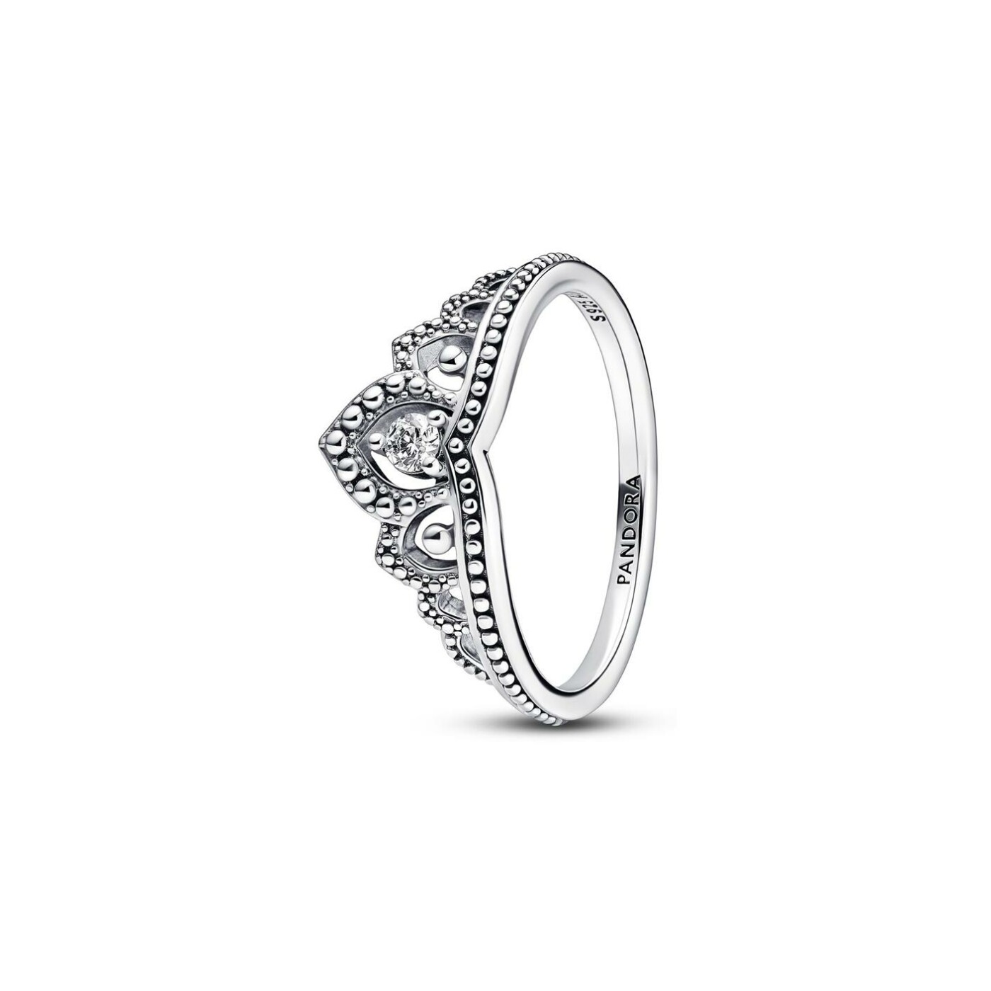 Bague Pandora Tiare Perlée Royale en argent, taille 52