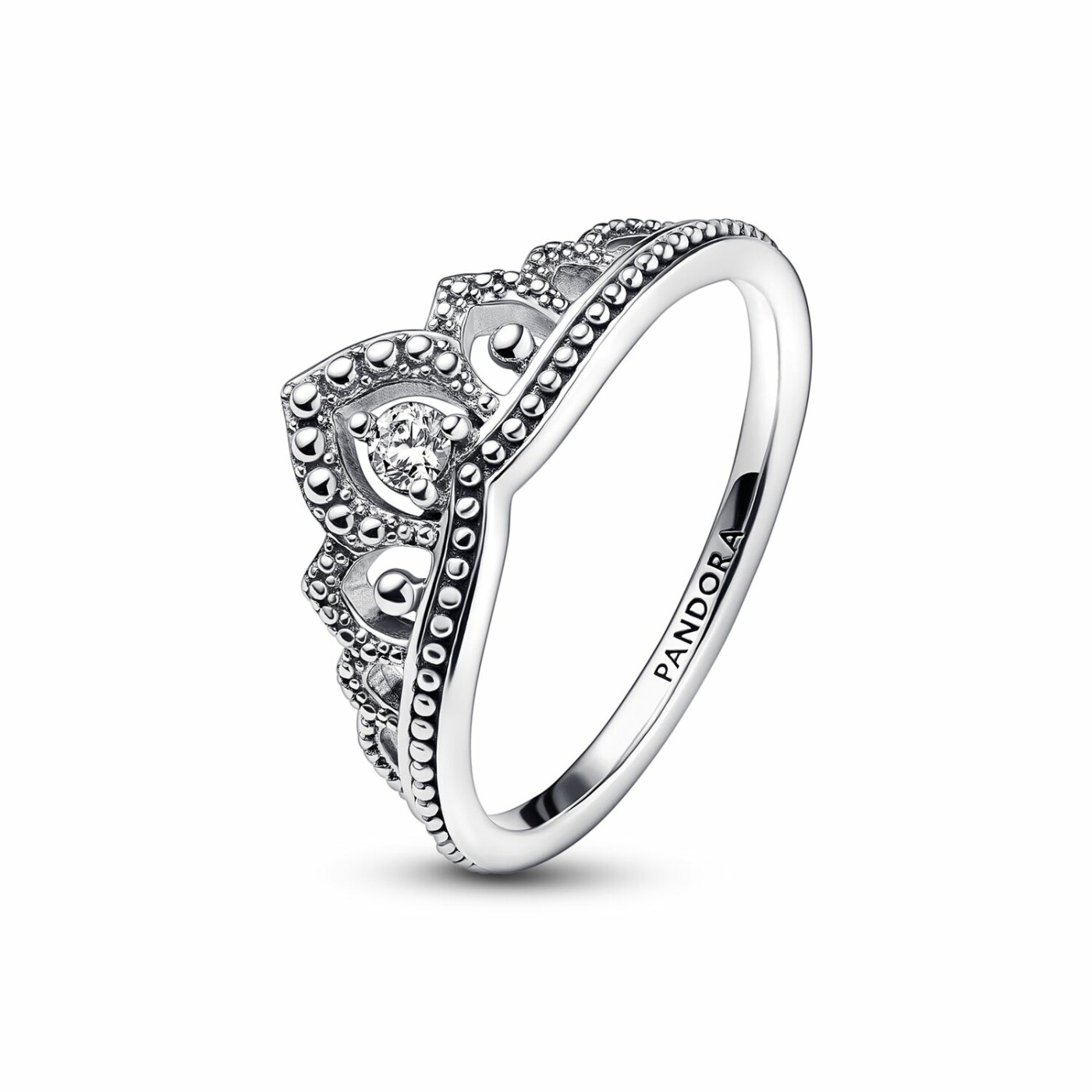 Bague Pandora Tiare Perlée Royale en argent, taille 52