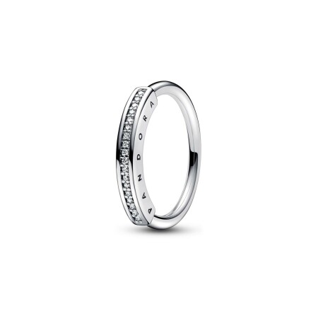 Bague Pandora Pavée I-d Signature en argent, taille 52