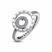 Bague Pandora Signature Pavée Cercles Logo en argent, taille 56