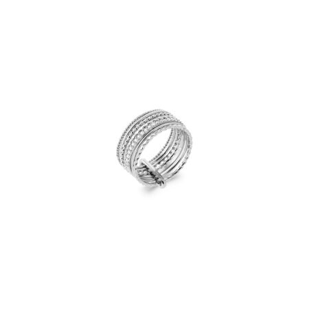 Bague en argent rhodié et oxyde de zirconium