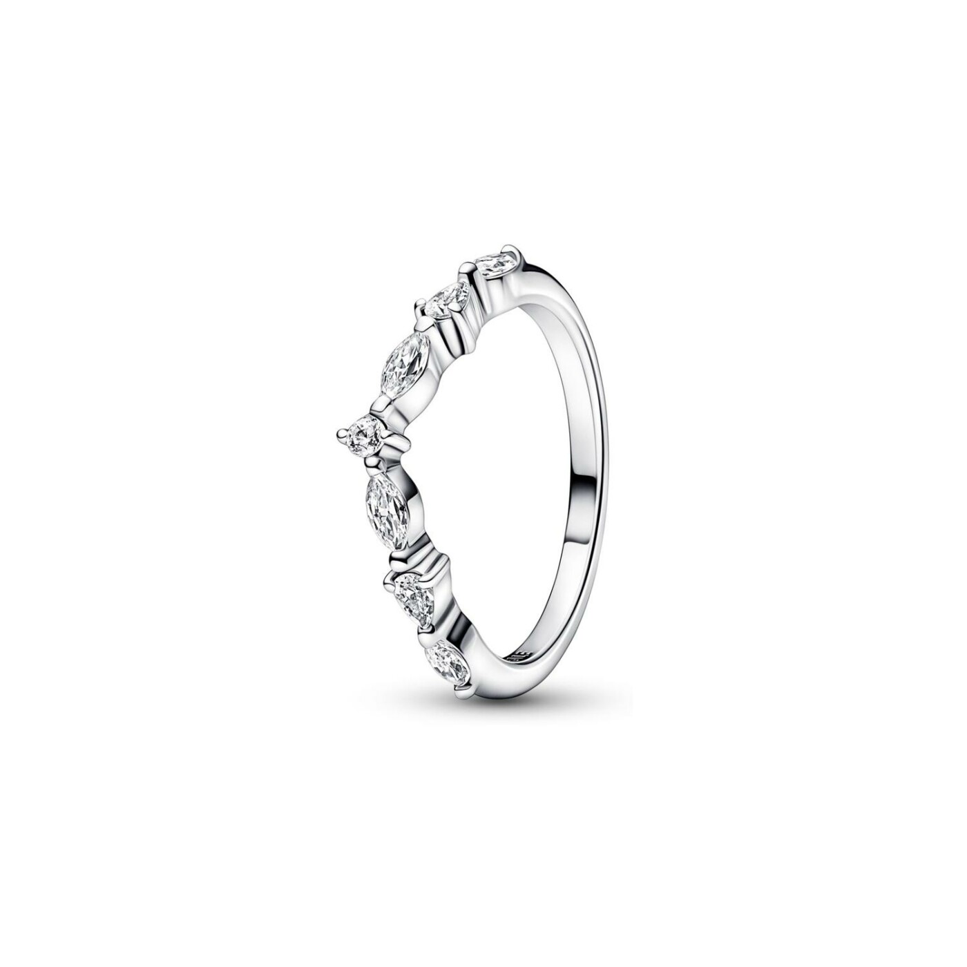 Bague Pandora Timeless Vœu Alternance Scintillante en argent, taille 54