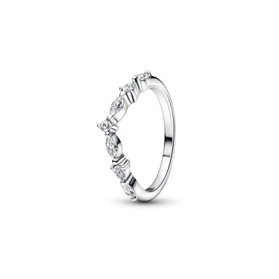 Bague Pandora Timeless Vœu Alternance Scintillante en argent, taille 52