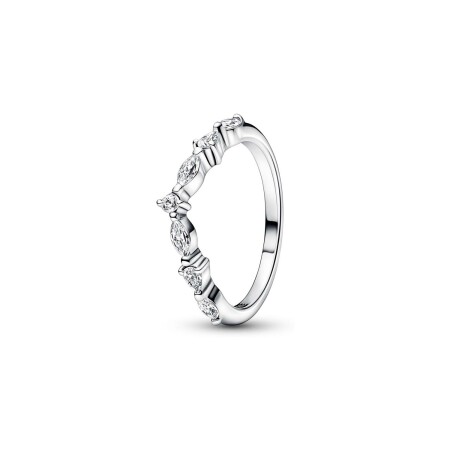 Bague Pandora Timeless Vœu Alternance Scintillante en argent, taille 56