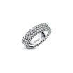 Bague Pandora Timeless triple rang pavée en argent 