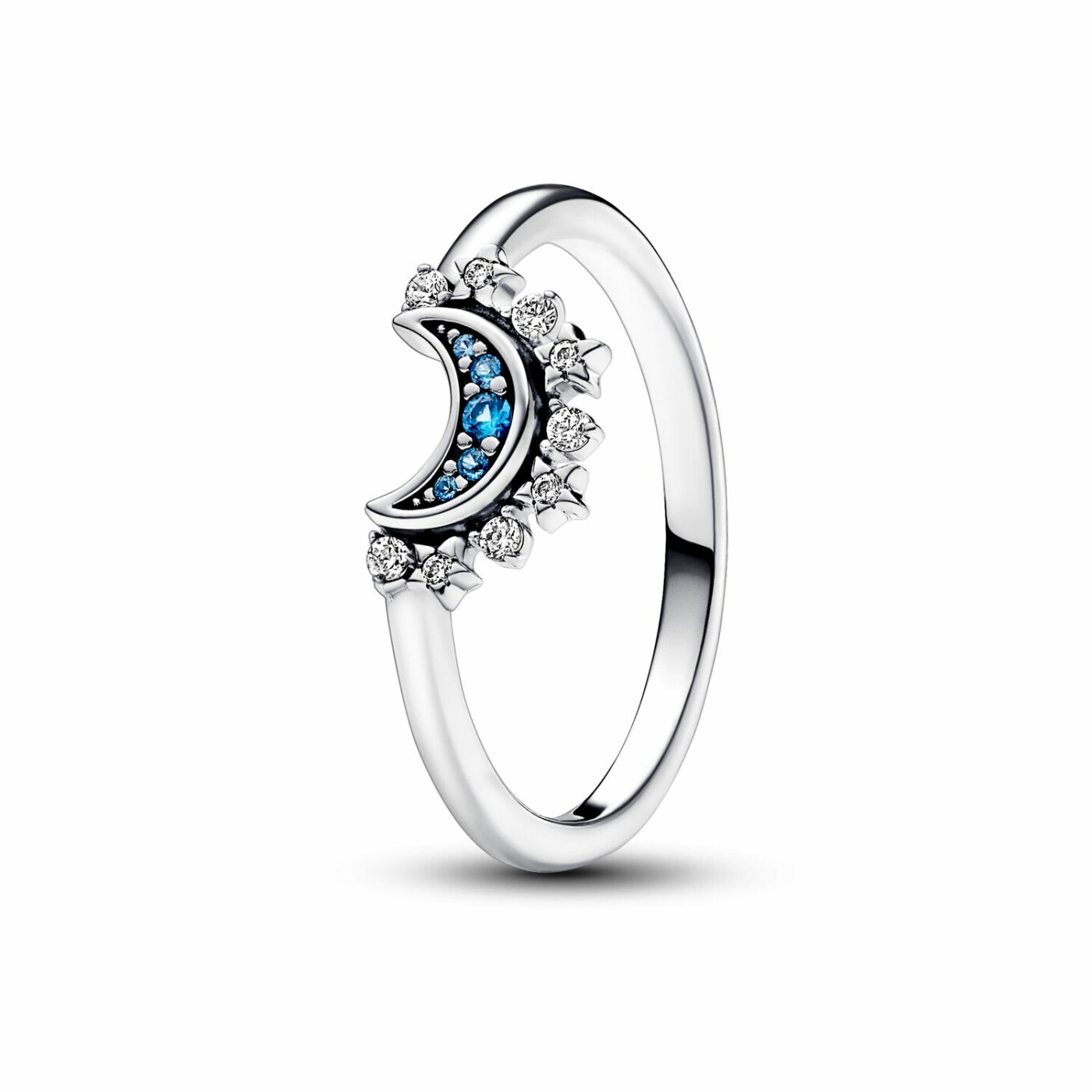 Bague Pandora Céleste Lune Scintillante Bleue en argent, taille 58