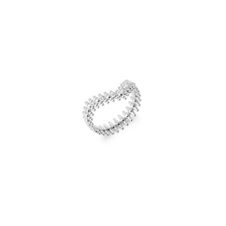 Bague en argent rhodié et oxyde de zirconium