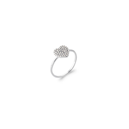 Bague en argent rhodié et oxyde de zirconium