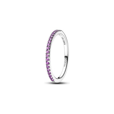 Bague Pandora Timeless Demi-Éternité Violet Scintillant en argent et oxydes de zirconium, taille 52