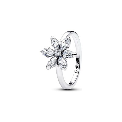 Bague Pandora Timeless Fleur Herbier Scintillant en argent et oxydes de zirconium, taille 52