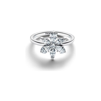 Bague Pandora Timeless Fleur Herbier Scintillant en argent et oxydes de zirconium, taille 56