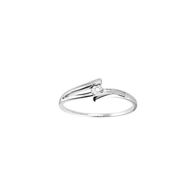 Bague en or blanc et diamant, 0.01ct