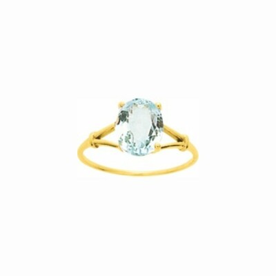 Bague en or jaune et aigue-marine