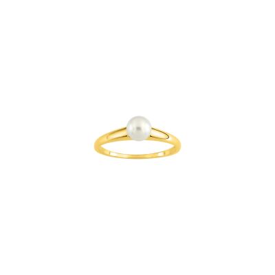 Bague en or jaune et perle de culture