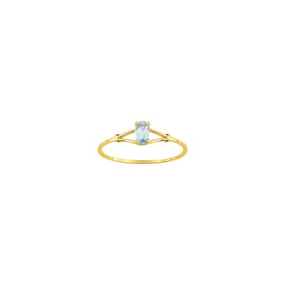 Bague en or jaune et aigue-marine