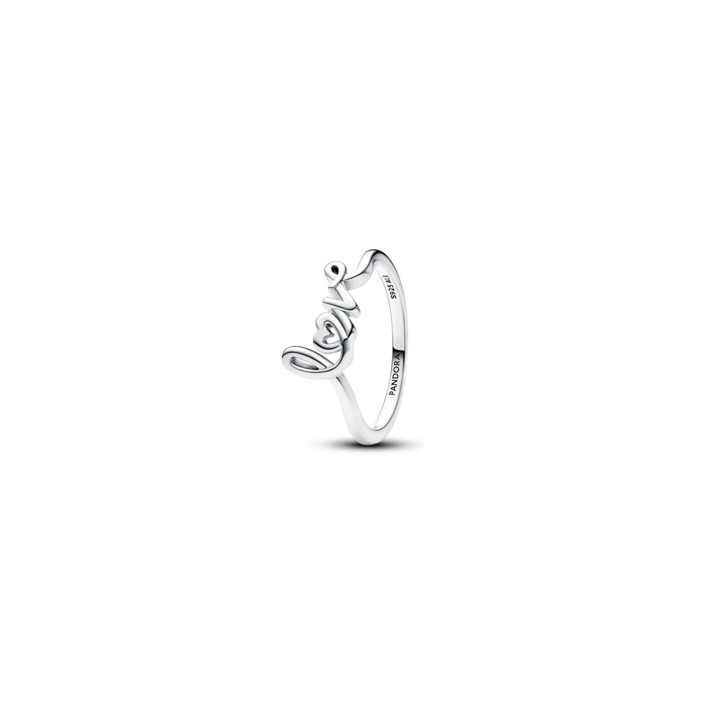 Bague Pandora Love en Lettres Cursives en argent, taille 56