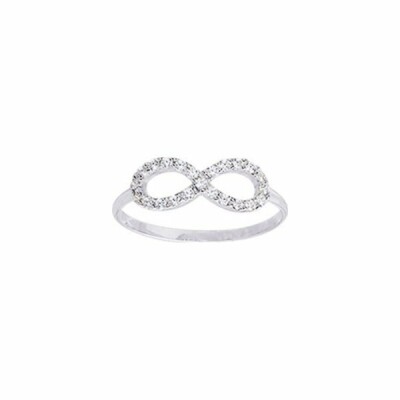 Bague infini en or blanc et oxydes de zirconium