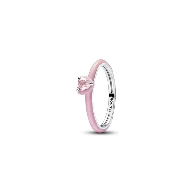 Bague Pandora Moments cœur chakra rose en argent taille 52