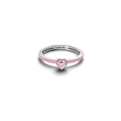 Bague Pandora Moments cœur chakra rose en argent taille 52