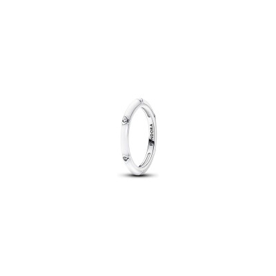 Bague Pandora en argent, résine et oxyde de zirconium, taille 48