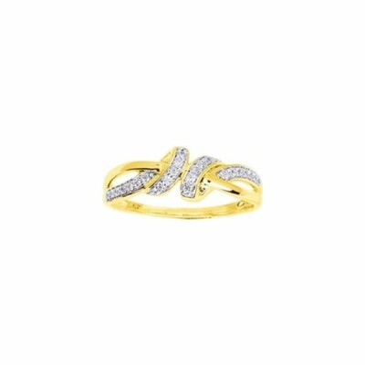 Bague en or jaune, rhodium et oxydes de zirconium