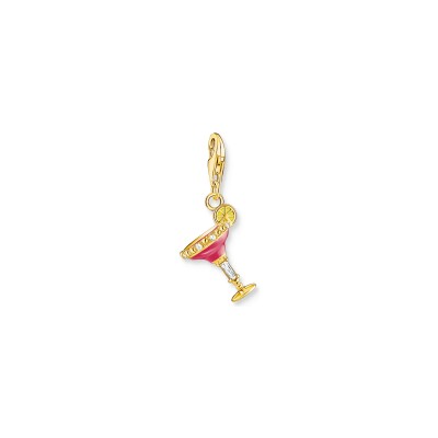 Charm Thomas Sabo Charm Club en argent plaqué or jaune, email et oxydes de zirconium